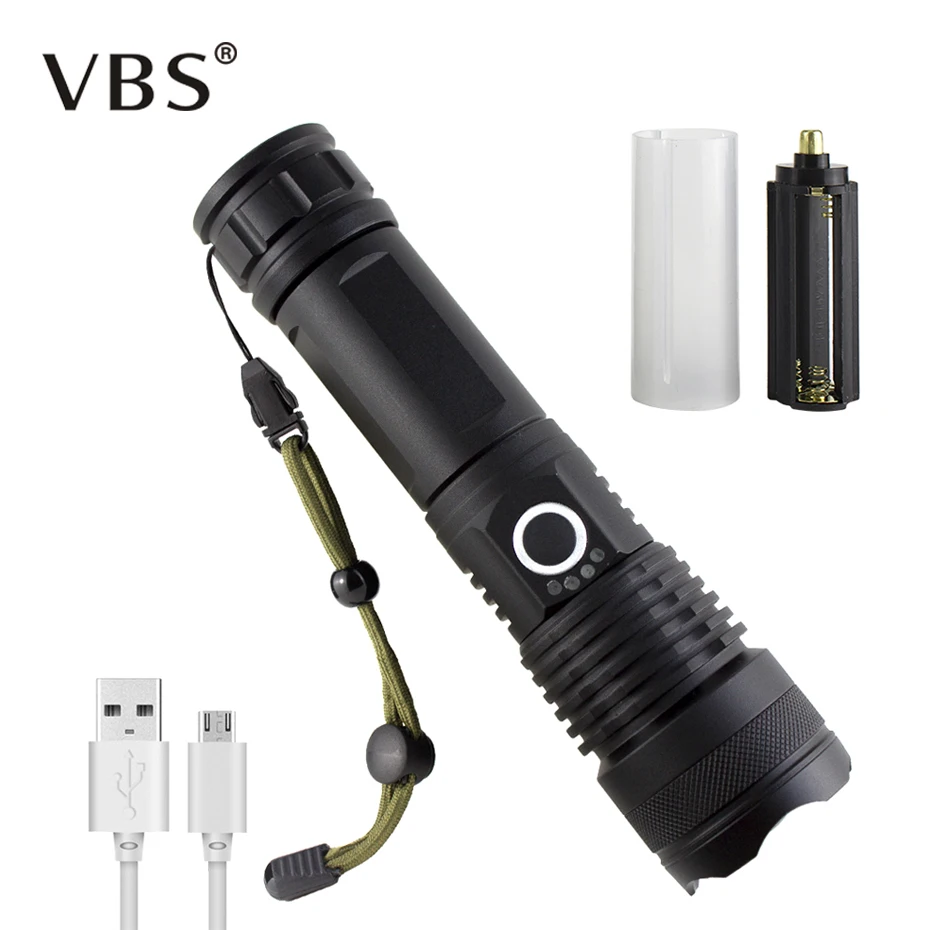 

XHP50 3000LM светодиодный фонарик USB Перезаряжаемый масштабируемый тактический фонарь для защиты кемпинга охоты