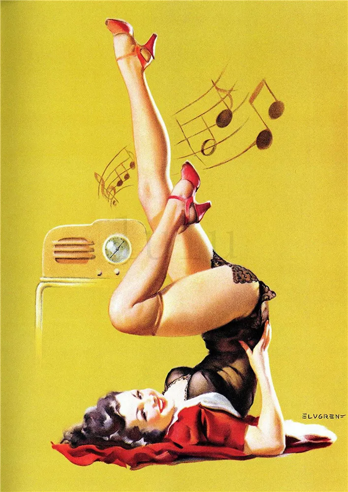 Черный Американская красота Pinup плакаты яркий цвет хорошее качество украшения дома - Цвет: Черный