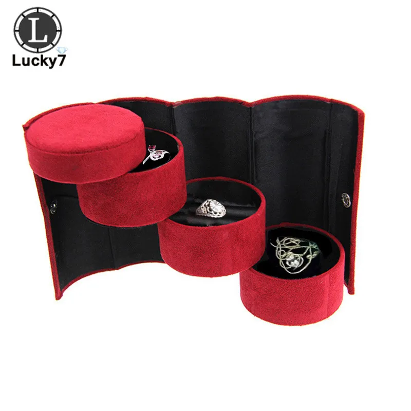 3-слойная цилиндрические украшения коробка для хранения колец ожерелий подвесок