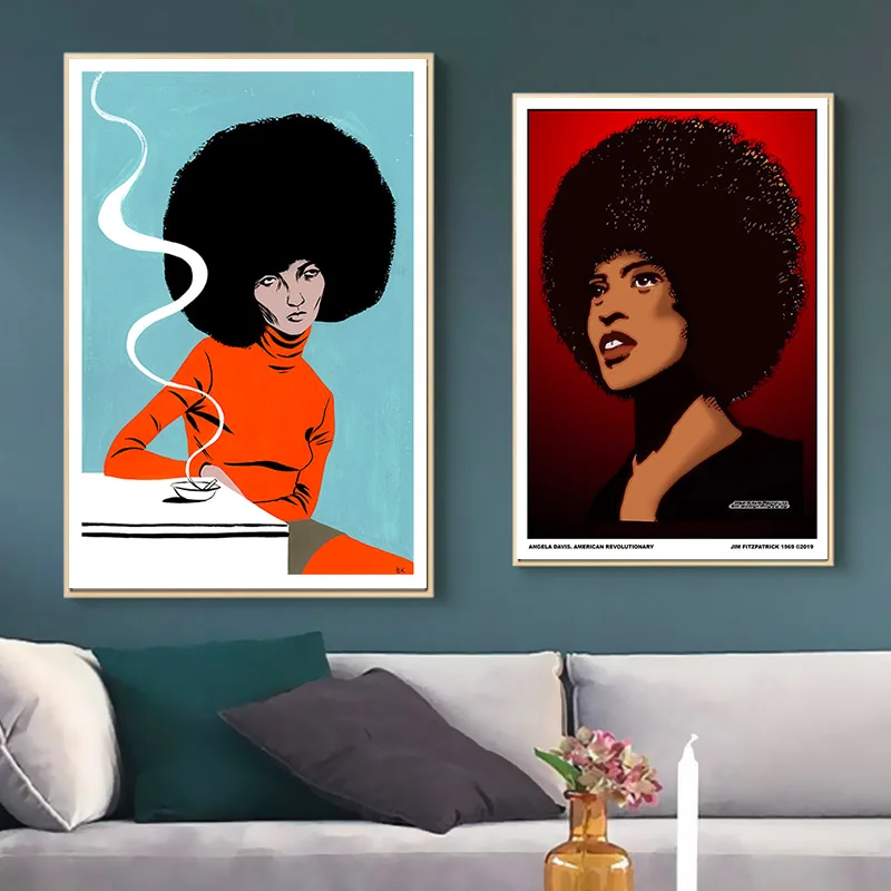 Поп Черная пантера вечерние Leader Angela Davis холст картины винтажные крафт плакаты с