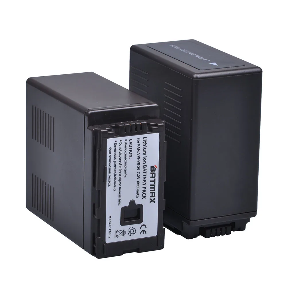 Аккумулятор VWVBG6 VBG6 4 шт. 6000 мА · ч батарея для Panasonic с зарядкой от аккумулятора