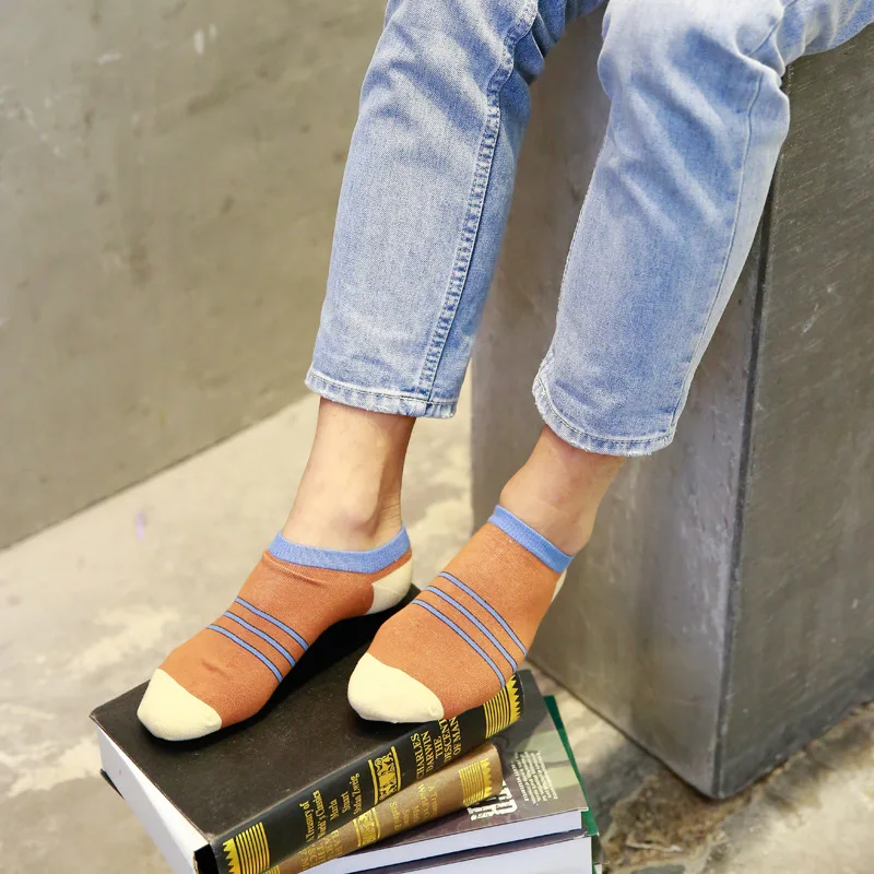 10 Пар/лот 2016 новые мужские носки хлопок полосой мозаика свет досуг оптом |