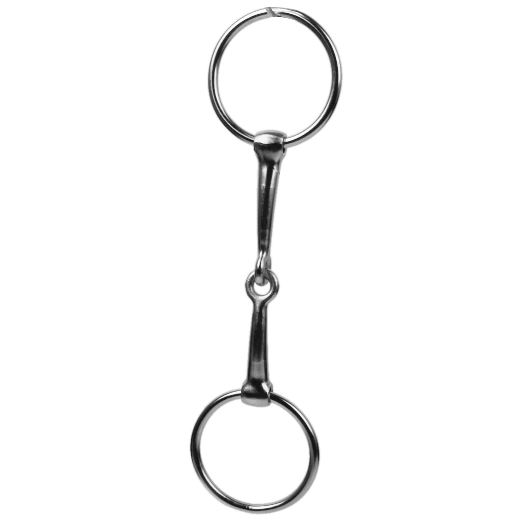 Рот свободный 3 дюймов кольцо французский ссылка Snaffle лошадь бит Серебряный Железный Конный пони бит 5 дюймов