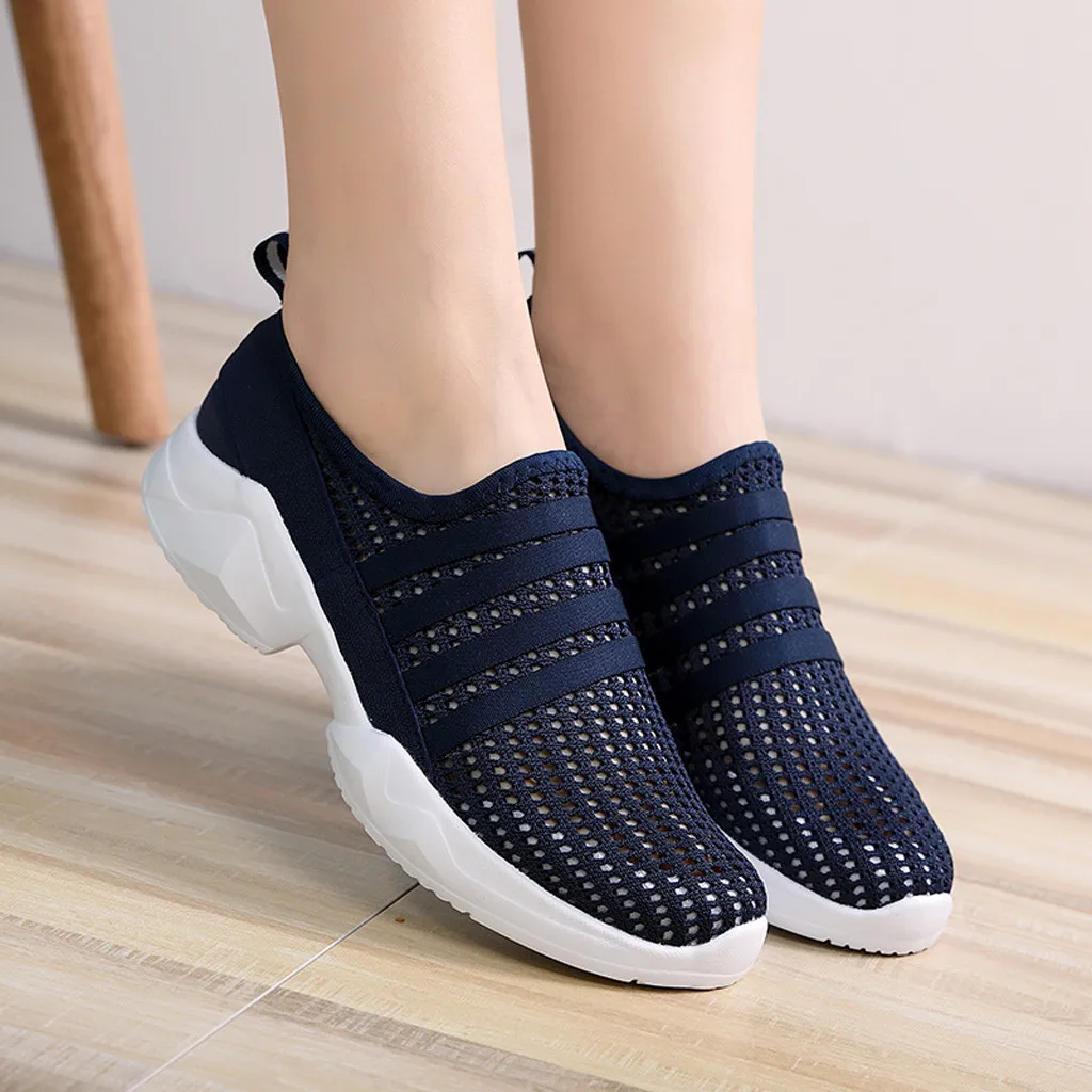 Сетчатые слипоны модная Уличная Повседневная обувь для пары дышащие кроссовки