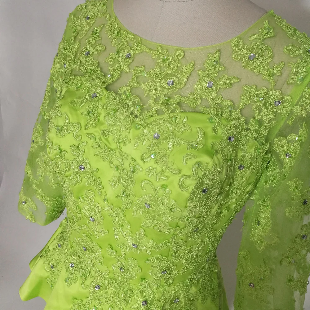 JIERUIZE robe de soiree зеленые кружевные вечерние платья Русалочки с аппликацией Длинные