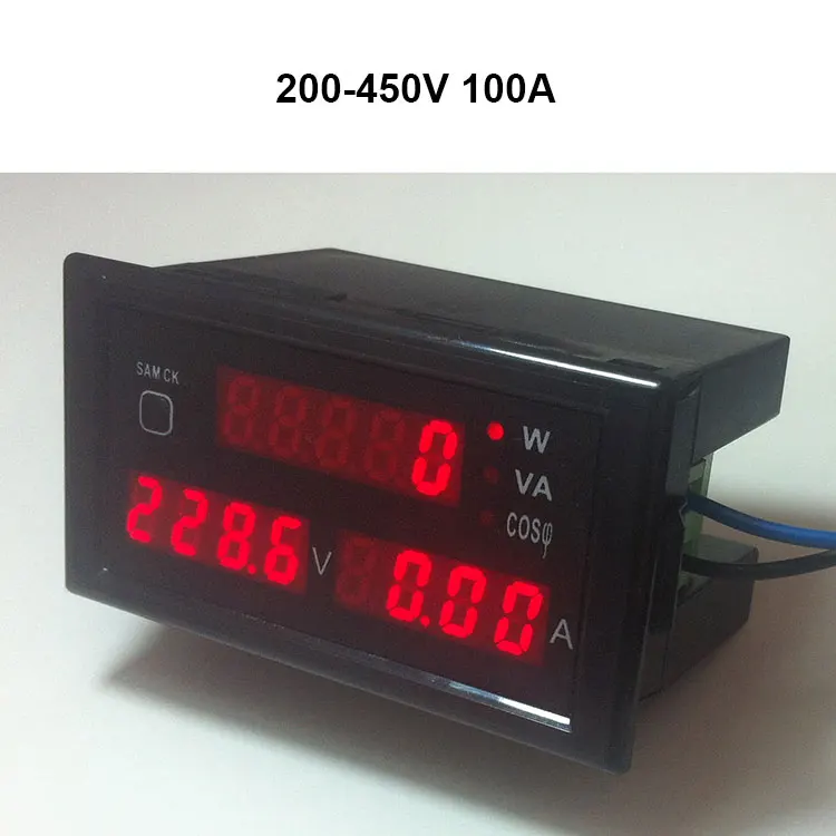 Измеритель мощности переменного тока 200-450 в 0-100 А измеритель напряжения с красным