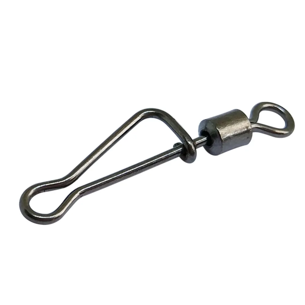 

INFOF 500/1000-pieces Fishing Swivels Swing Italian Snap #10-#1/0 Stainless Steel Carp Fishing Connector Hook Lure Link Swivel