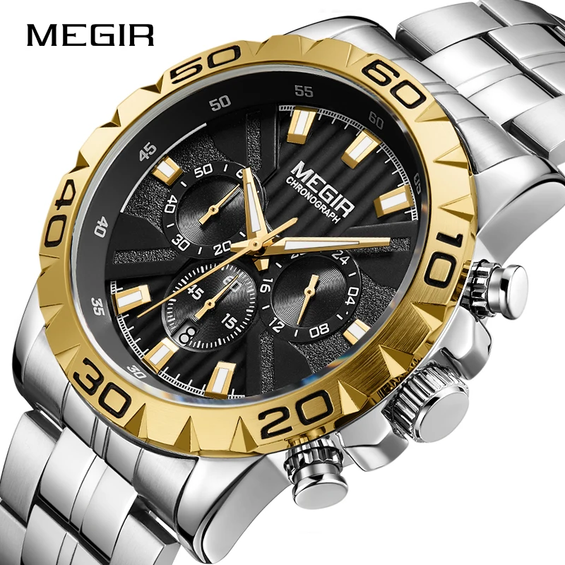 

Newest MEGIR Watch Men Chronograph Quartz Business Men's Watches Top Brand Luxury Waterproof Wrist Watch Reloj Hombre Saat 2020