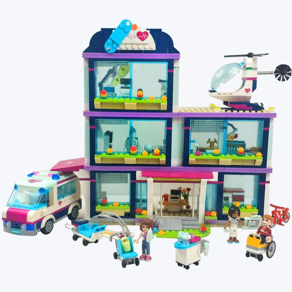 LEPIN 01039 сердце озеро больница Строительная игрушка серия для подружек 932 шт.