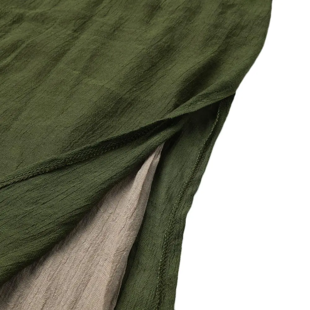 Платье женское винтажное хлопково-льняное с асимметричным подолом повседневный