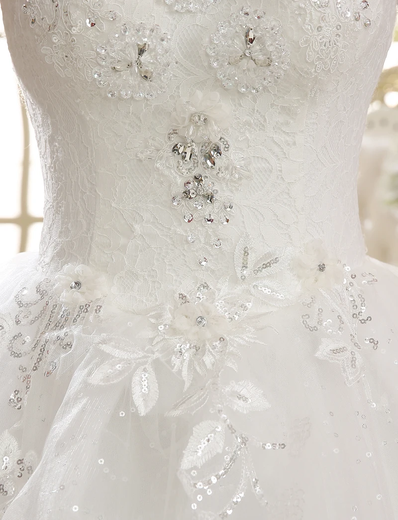 Robe de Mariage Sexy v-образным вырезом с открытой спиной Кружева Бисер Кристалл груши