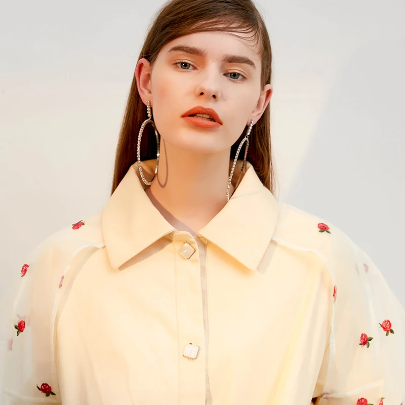 Синтетический Круглый Большой Круг Кольцо Серьги женское кольцо Европа и