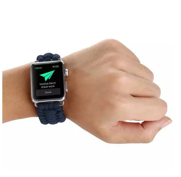 Для Apple Watch SE Band Series 6 5 4 3 2 Паракорд Браслет 40 мм 44 38 42 нейлоновый веревочный ремешок