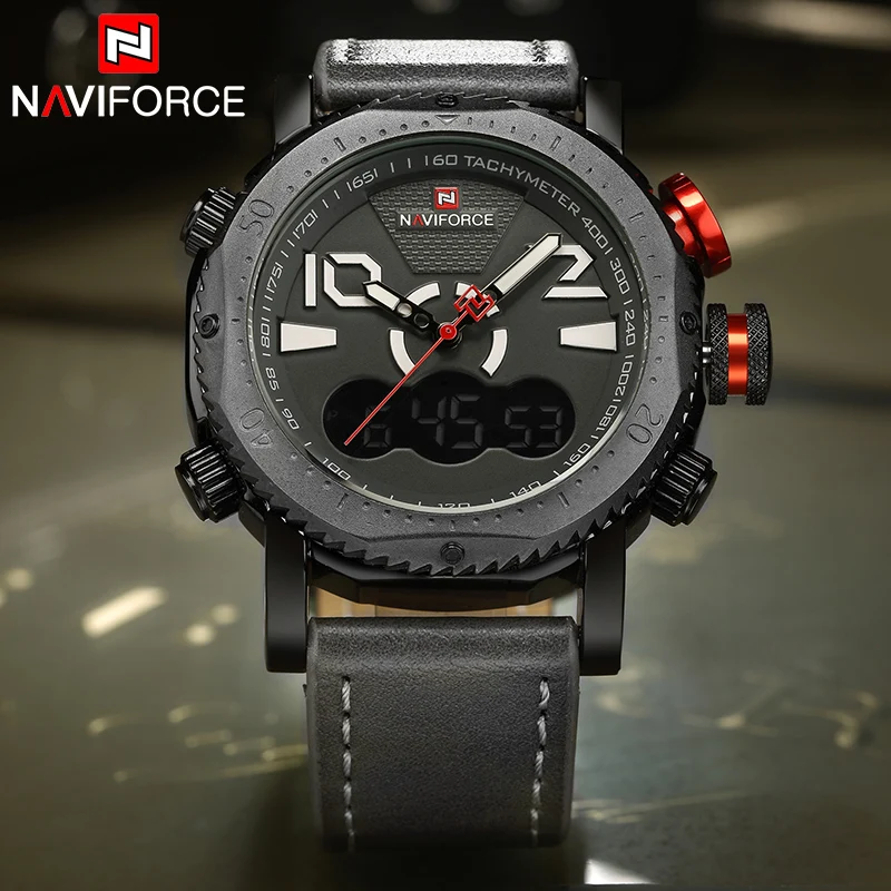 2017 Fashion Brand Men Sport Watches Men's Quartz Digital Clock Man Leather Strap Army Military Wrist watch relogio masculino | Наручные