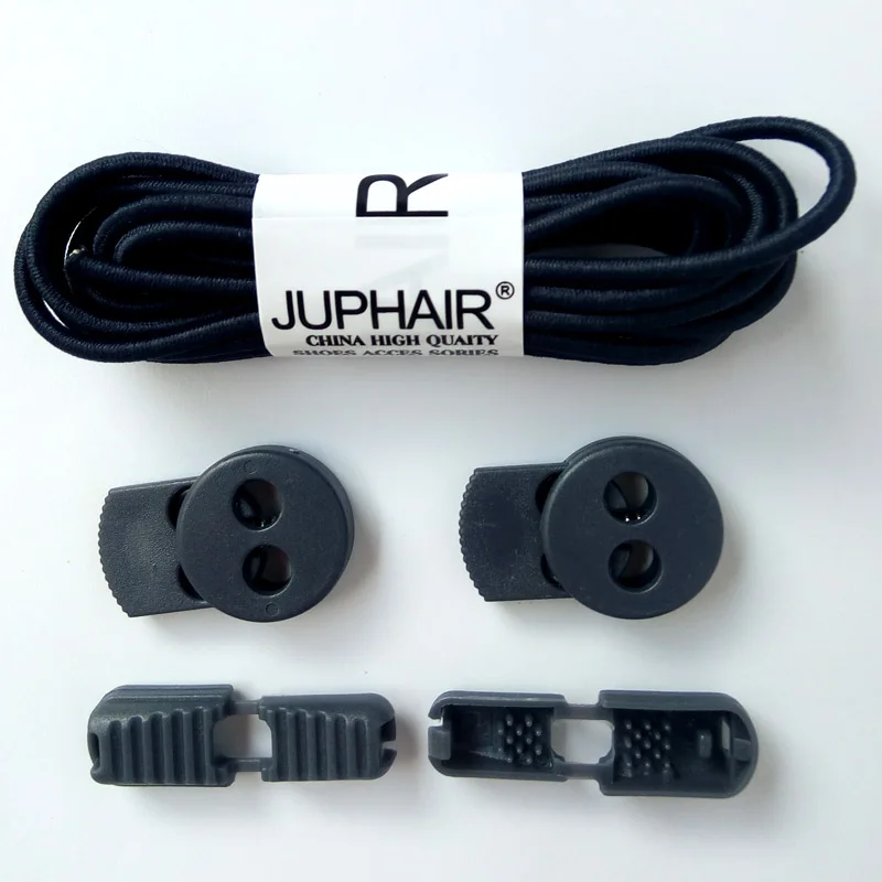 11 Dark Gray Новинка; 1 пара; круглые модные шнурки без завязок; фиксирующая обувь; шнурки; эластичные шнурки для шнурков; для бега, триатлона, спорта, фитнеса - Цвет: 11 Dark Gray