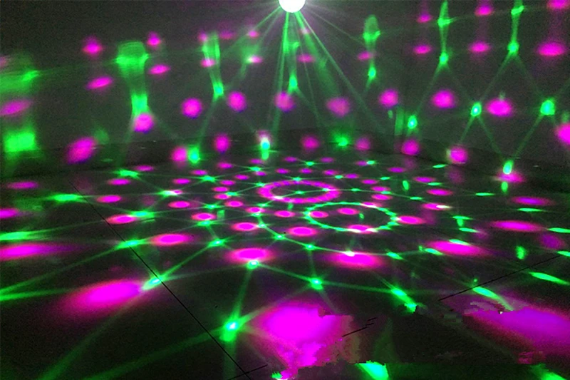 

IR Remote RGB LED Crystal Magic Rotating Ball Stage Lights USB 5V Colorful ktv DJ light disco light Music control Light