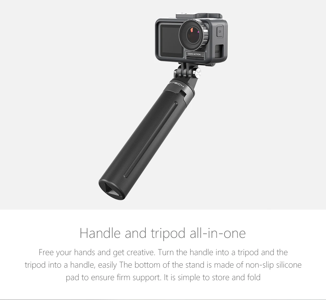 PGYTECH DJI Osmo экшн-штатив селфи палка 1/4 крепление рукоятка Штатив для GoPro Hero 7 6 5 Insta360 one X карманные аксессуары