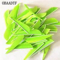 50pcs 3 inch water drop turkey feather colour fluorescent green high quality real feather arrow feathers vanes archery