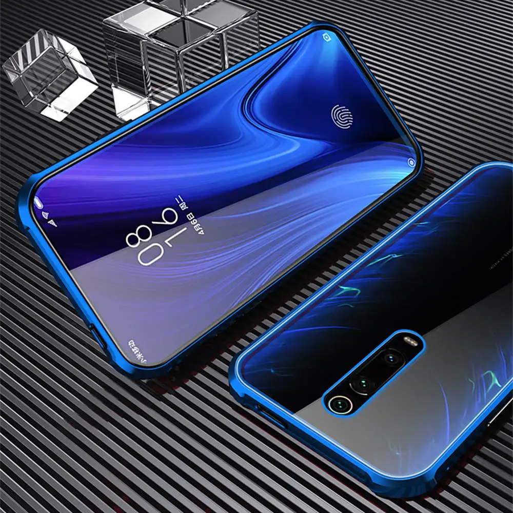 Magnetic Adsorption Metal Phone Case For Xiaomi 9 9se Redmi K20 Note 7 Pro CC9 A2 6X 9T Double sided Tempered Glass Magnet Cover | Мобильные