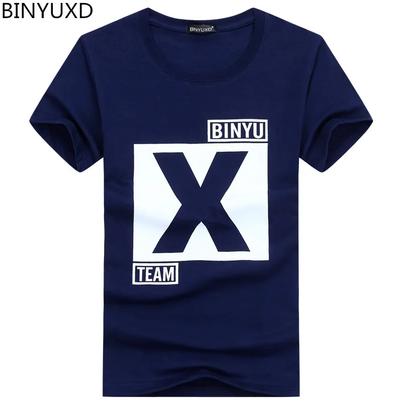 BINYUXD Мужская футболка 2017 летние модные принтованные повседневные мужские