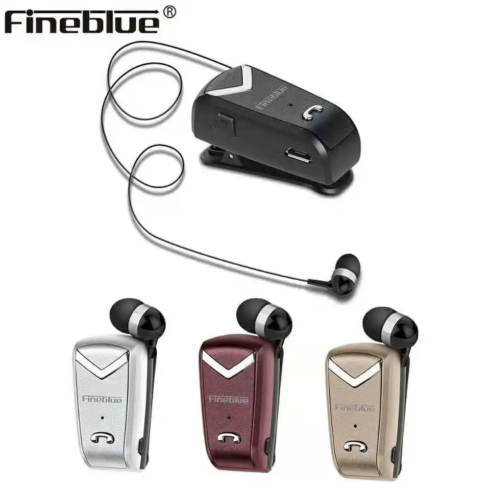 

FineBlue Mini Wireless business Bluetooth Headset Sport Telescopic Clip on stereo earbuds Driver Earphone portable design F-V2
