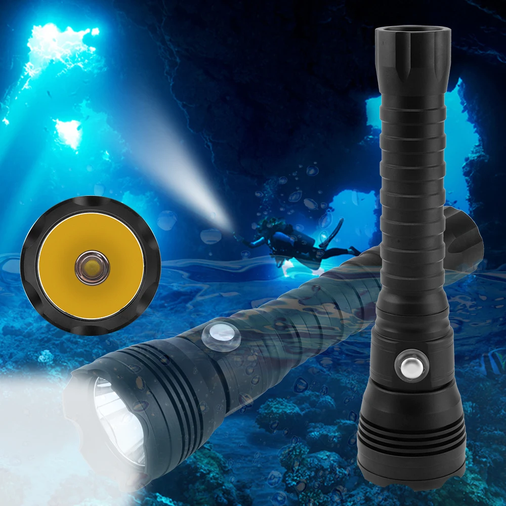 

XHP70.2 LED Diving Flashlight Tactical 26650 Torch White Light 4000 Lumen Underwater 100M Waterproof XHP70 dive lamp torch