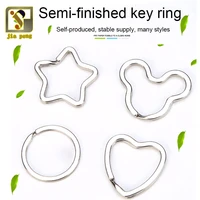 10 pcs 32mm metal key holder split rings unisex keyring keychain keyfob accessories stars hearts polygons