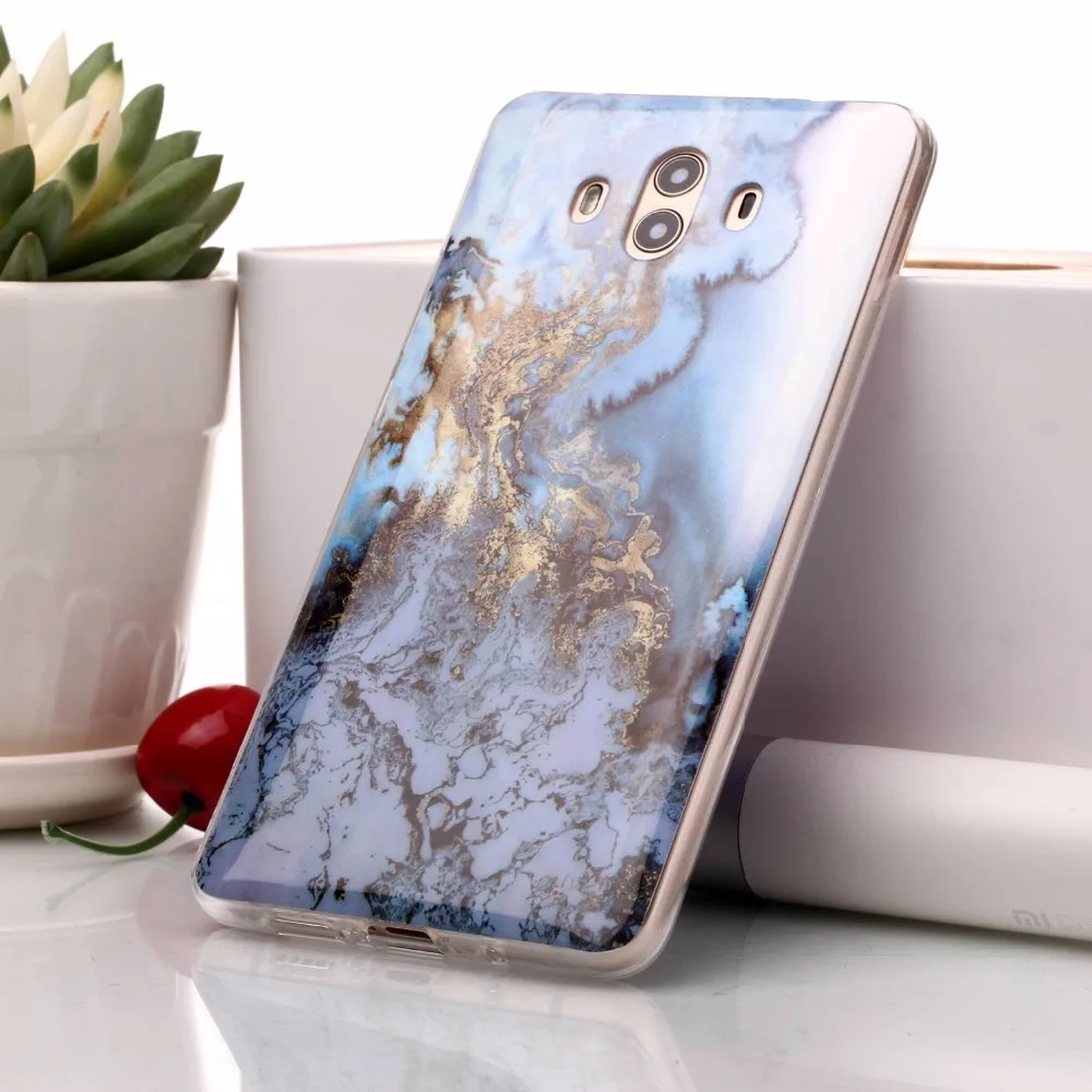 LANCASE For Huawei Mate 10 Case Silicone Glitter 3D Stone Pattern Soft TPU Marble Lite Pro Capa |