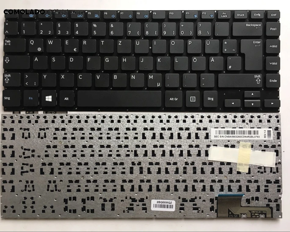 GR немецкая клавиатура для Samsung NP530U4E 530U4E NP530U4E-K01RU 530U4E-EG1RU 535U4E черная макет |