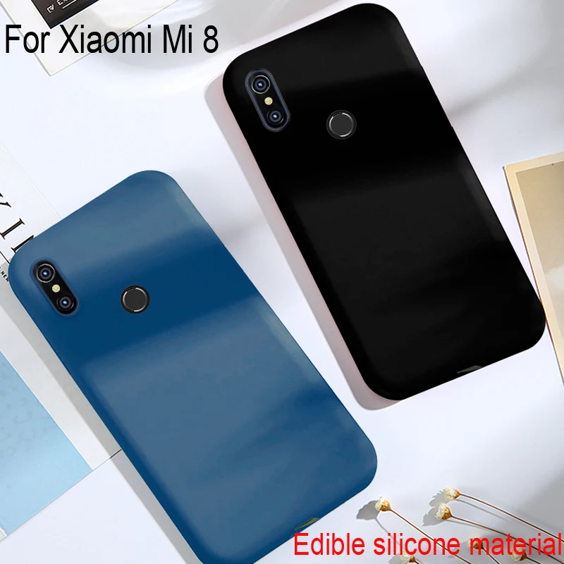 Роскошные мягкие Матовые чехлы для Xiaomi Mi 8 простой однотонный Ультратонкий