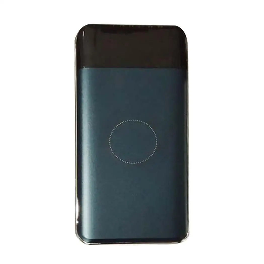 blue 10000 мАч портативное зарядное устройство с ЖК-дисплеем, два usb-порта, беспроводное зарядное устройство, внешний аккумулятор для iPhone - Цвет: blue
