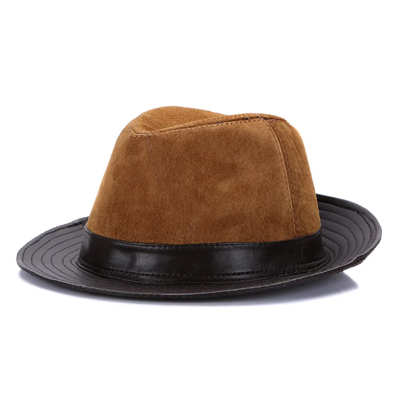 Зимние шапки Stetson Fedoras из натуральной кожи с широкими полями в британском стиле для мужчин/женщин, черные шляпы Gentman 56-58 см, джазовые хип-хоп шапки Gorras