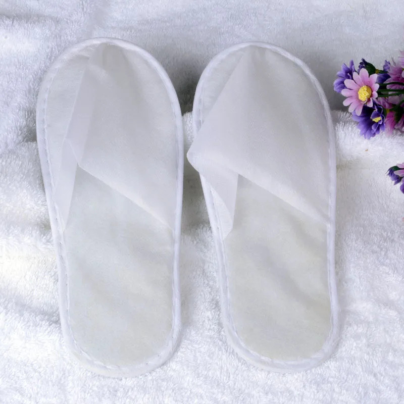 Бесплатная доставка 20 пар/лот белые нетканые одноразовые тапочки гостиничные