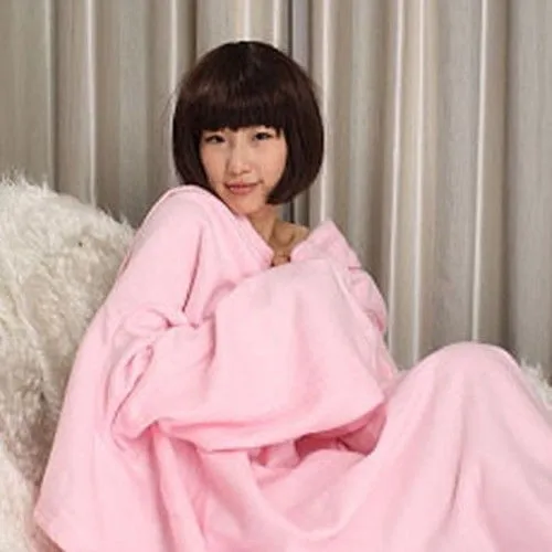 Теплое Флисовое одеяло Snuggie с рукавом, покрывало на диван/кровать/самолет, дорожные пледы, телевизор, повседневный отдых для семейного отдыха 134 см* 180 см
