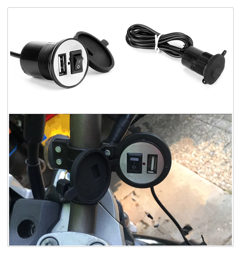 Автомобильный и мотоциклетный адаптер напряжения USB зарядное устройство розетка