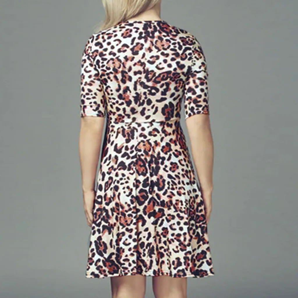 Women clothing maternity dress ropa de mujer Pregnant Leopart Floral Midi Tea Dress Maternity Photography Nursing Dress