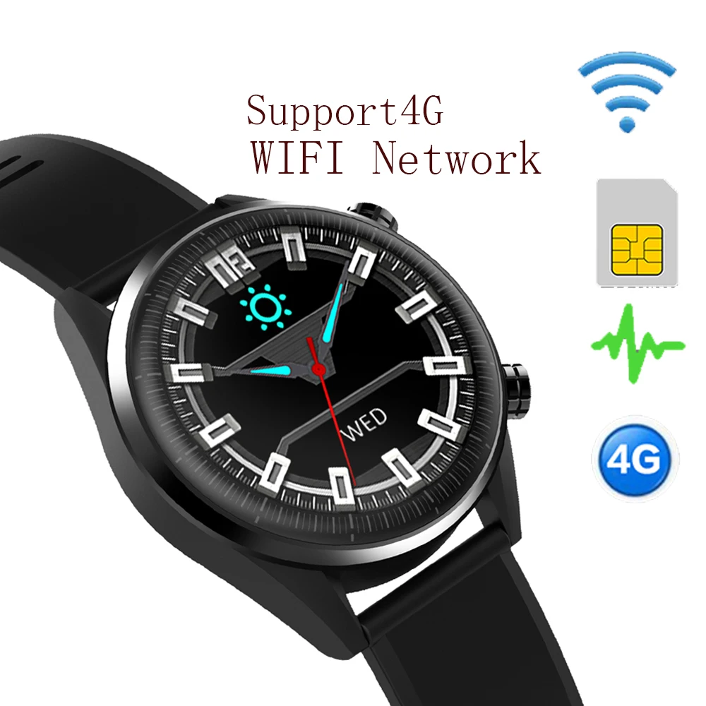 Мужские смарт часы 4G LTE телефон Wi Fi 1 4 дюйма камера 8 миллионов пикселей Gps
