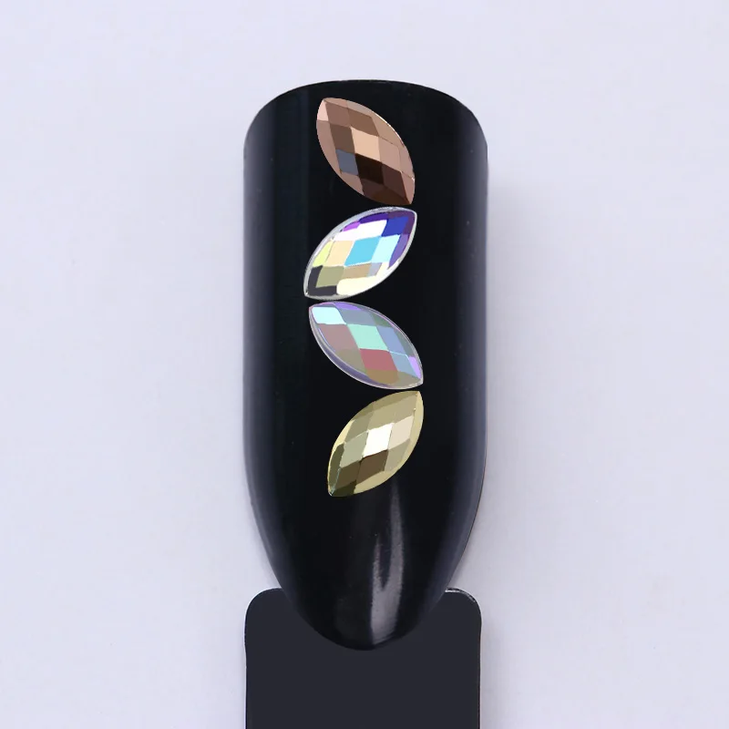 Серия Marquise Стразы для ногтей многоцветные опаловые острые нижние аксессуары для маникюра 3D украшения для ногтей в колесах