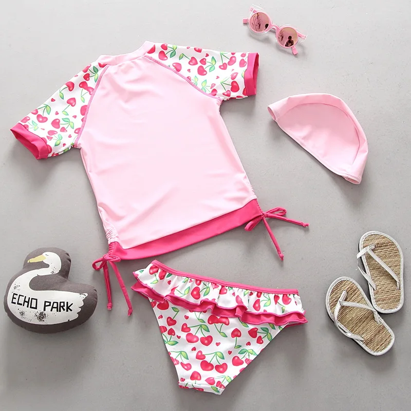 Девочки из двух частей Плавание костюм дети мультфильм милый комплекты бикини Surf