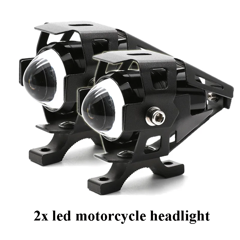 moto led X2 Led moto rcycle фара противотуманная точечная фара для скутера moto rbike moto rcycle передние фары лампы мопед 2 шт. мини U5 12 В мото свет - Цвет: moto led X2