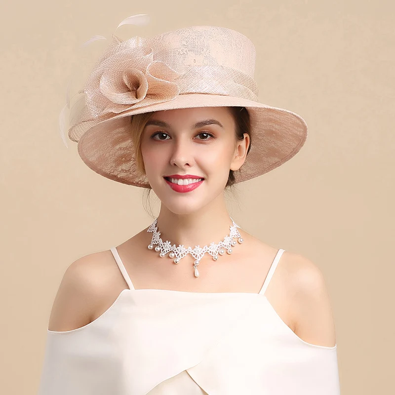 Шляпа Fedoras для женщин Королевский Аскот Элегантная модная шляпа солнцезащитный