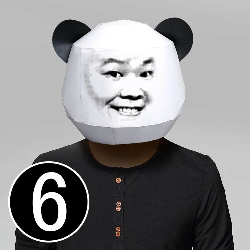 

3D Paper Mask Fashion Director Jin Panda Costume Cosplay DIY Paper Craft Model Mask Christmas Halloween Prom Party Gift