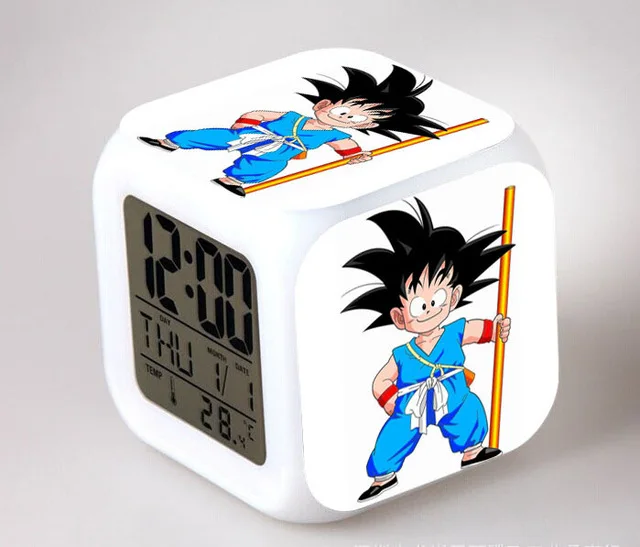 Темно-серый Японский аниме DRAGON BALL Sou Goku светодиодный 7 цветов вспышка цифровой будильник часы детский ночник спальня часы-будильник - Цвет: Темно-серый