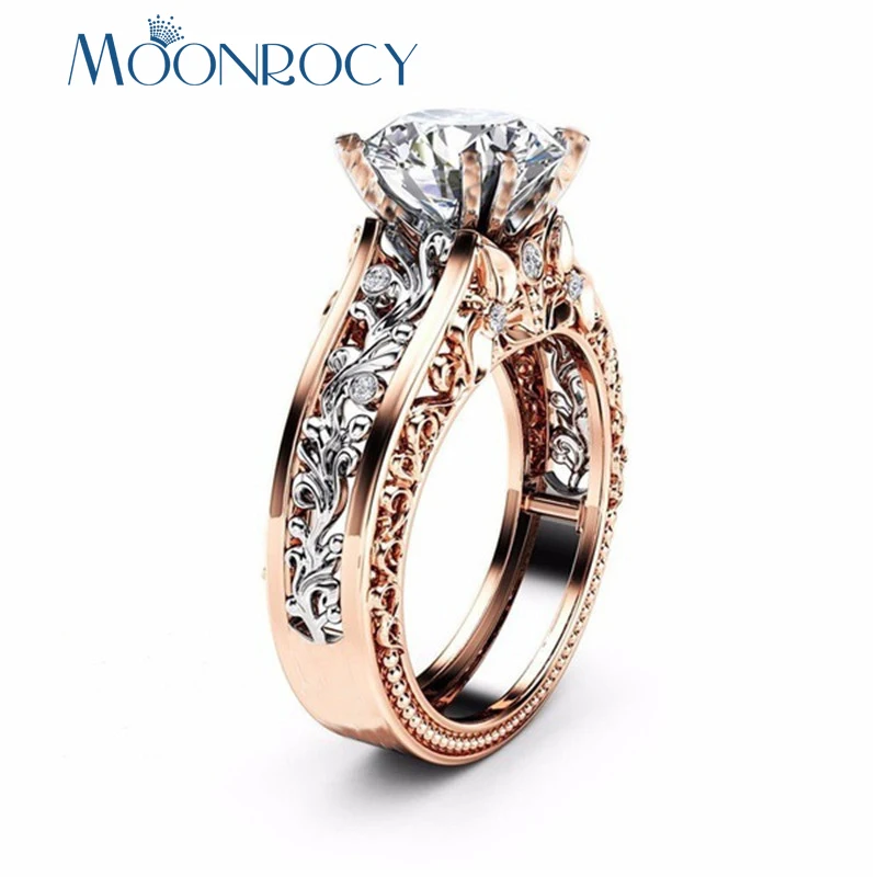 Женское Винтажное кольцо MOONROCY серебристое с красным цветочным орнаментом и