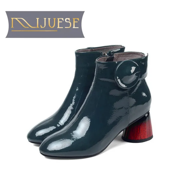 MLJUESE/2020 женские мягкие ботильоны из коровьей кожи с пряжкой на ремешке квадратным