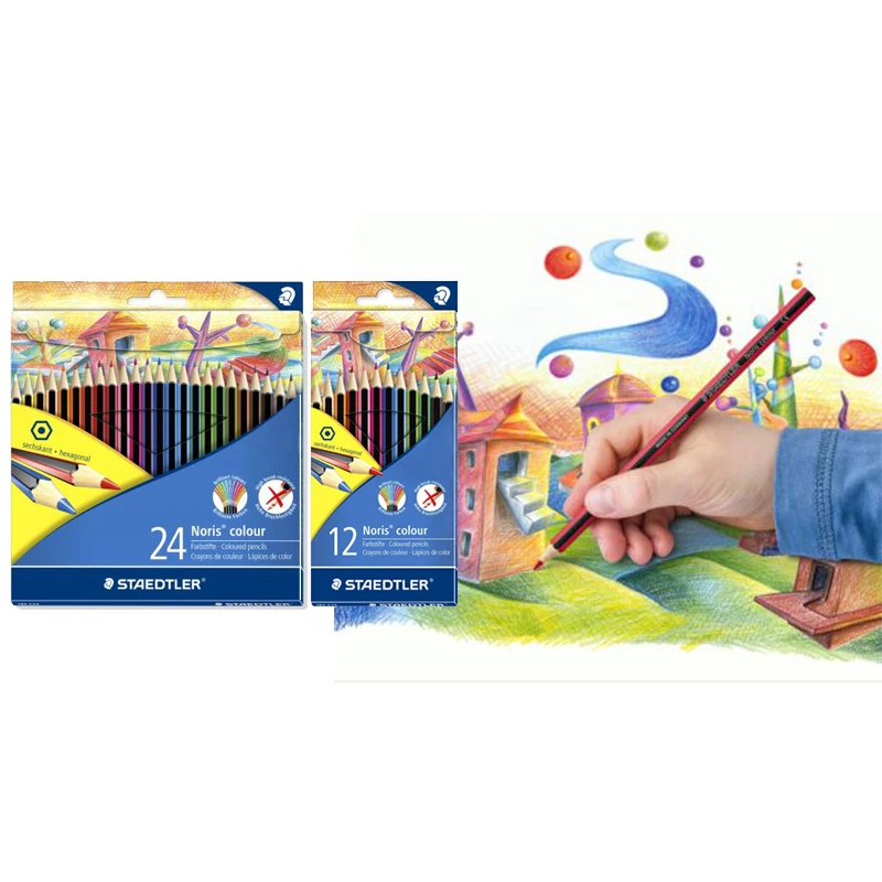 STAEDTLER 24 цвета s Noris цветной карандаш немецкая импортная шестиугольная зеленая