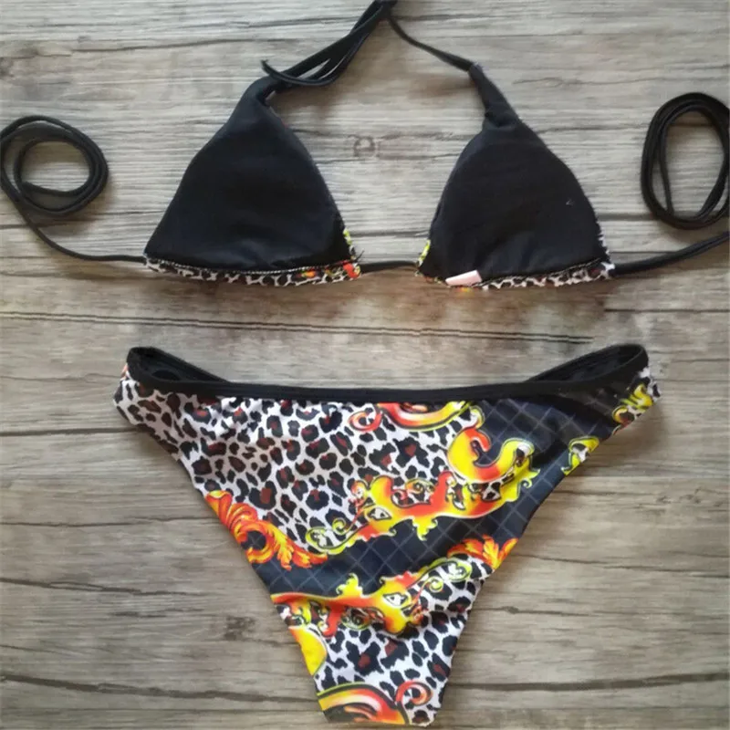 Женское бикини с леопардовым принтом 2018 новый сексуальный эластичный купальный