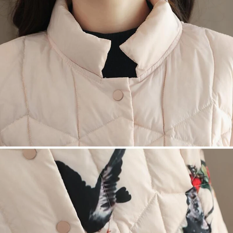 Женское зимнее пальто теплая куртка на утином пуху 2018 национальная ветровка