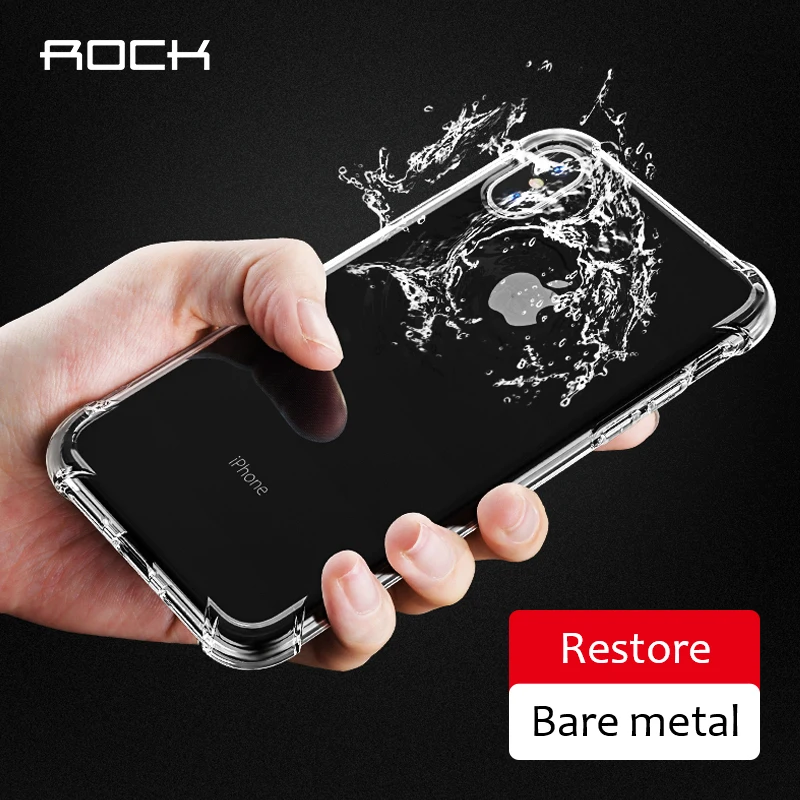 ROCK Ультратонкий прозрачный силиконовый мягкий ТПУ чехол для iPhone X XS Прозрачный