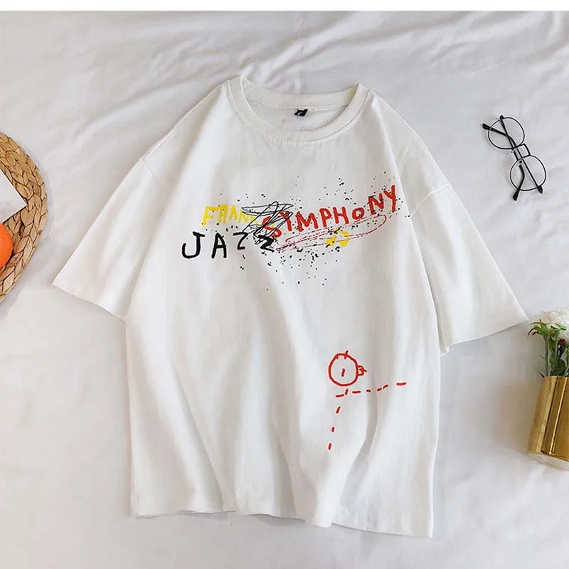 Кепки кепки в стиле летнее платье для женщин с принтом Graffite футболка Femme